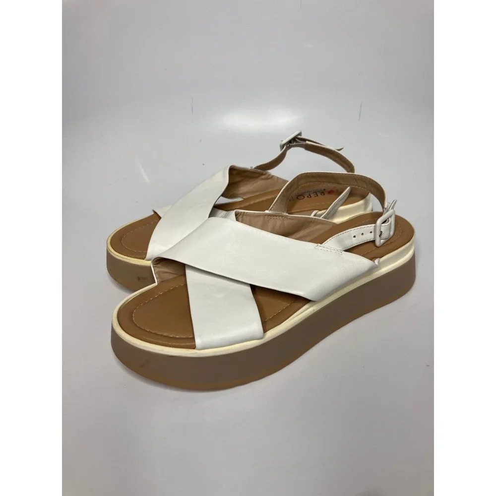Repo Phil Gatier Platform Sandals Womens 40 White Leather Good Made in Italy
